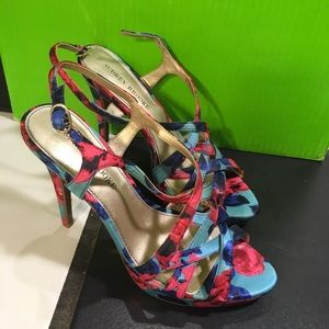 Audrey Brooke Satin floral heels
